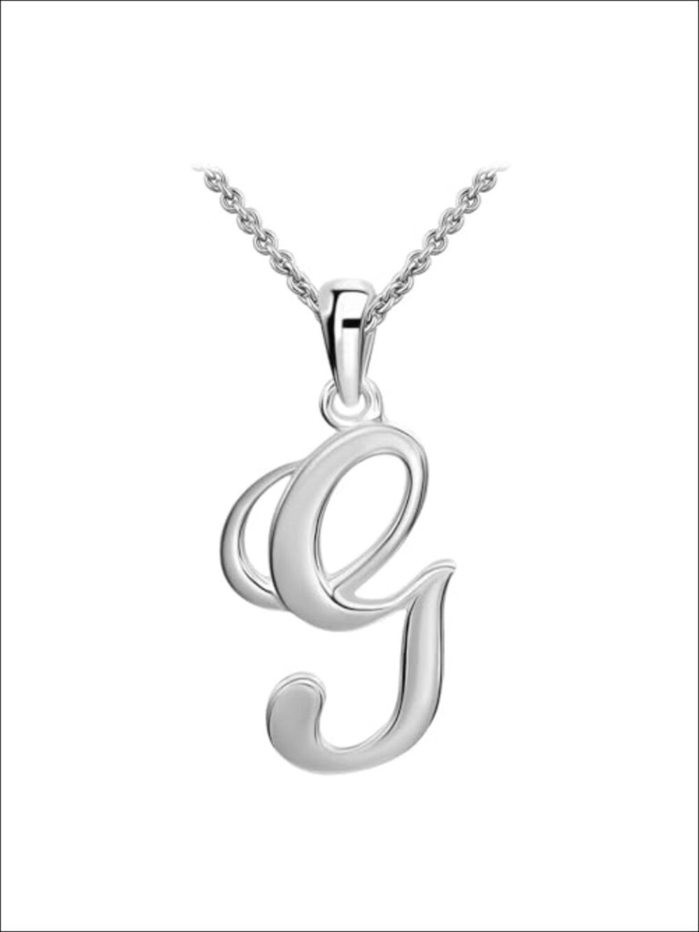 Sterling Silver Initial Pendant Necklace 18-Inch Chain Personalized Jewelry